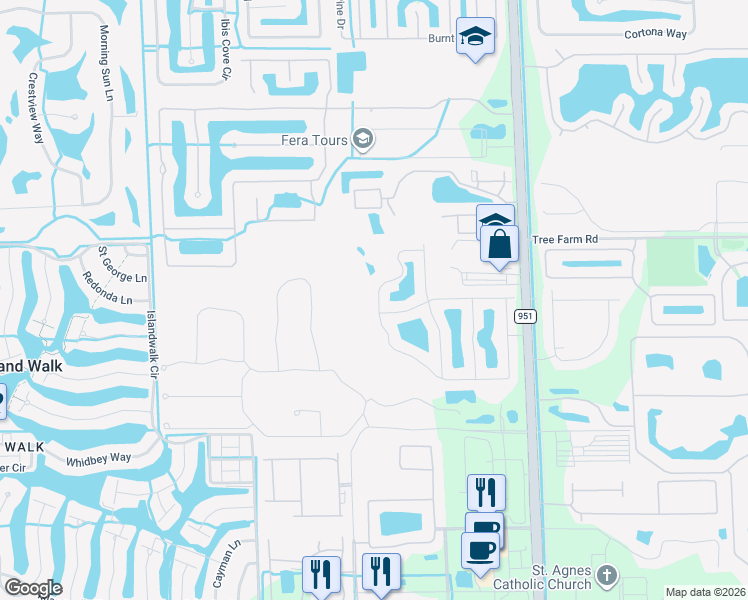 map of restaurants, bars, coffee shops, grocery stores, and more near 15320 Summit Place Circle in Naples