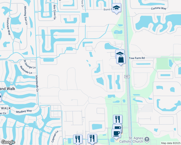 map of restaurants, bars, coffee shops, grocery stores, and more near 15320 Summit Place Circle in Naples