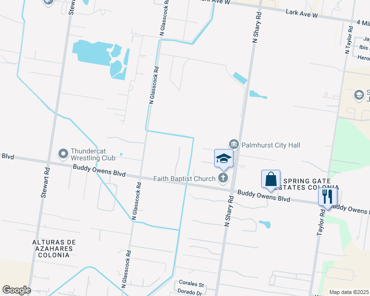 map of restaurants, bars, coffee shops, grocery stores, and more near 4406 Sierra Drive in Mission