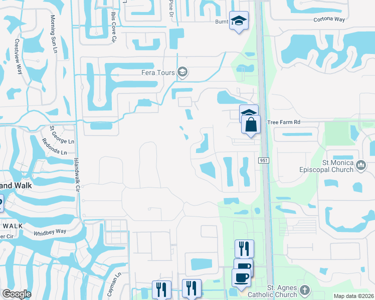 map of restaurants, bars, coffee shops, grocery stores, and more near 14813 Sutherland Avenue in Naples