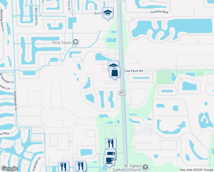 map of restaurants, bars, coffee shops, grocery stores, and more near 14704 Sutherland Avenue in Naples