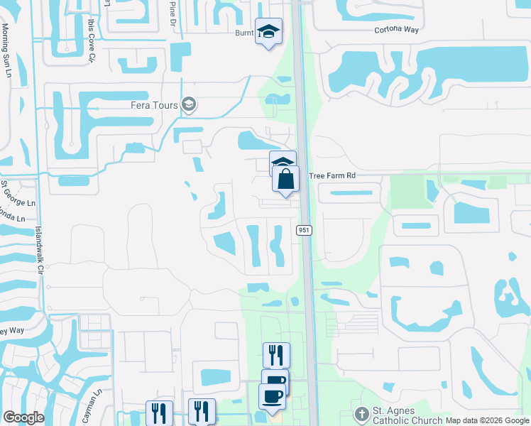 map of restaurants, bars, coffee shops, grocery stores, and more near 14704 Sutherland Avenue in Naples