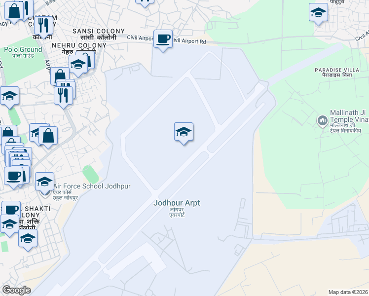 map of restaurants, bars, coffee shops, grocery stores, and more near in Jodhpur
