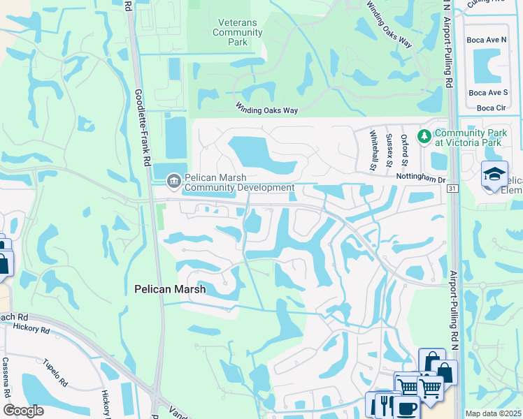 map of restaurants, bars, coffee shops, grocery stores, and more near 1815 Seville Blvd in Naples
