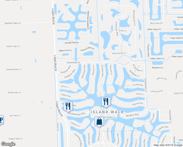 map of restaurants, bars, coffee shops, grocery stores, and more near 4647 Navassa Lane in Naples