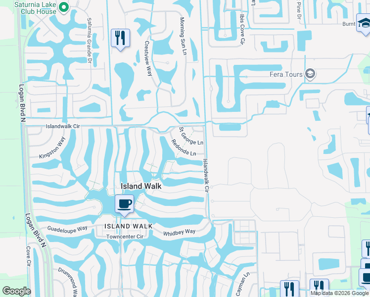map of restaurants, bars, coffee shops, grocery stores, and more near 4287 Redonda Lane in Naples