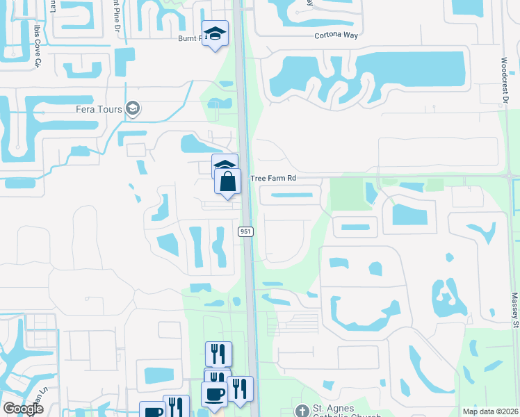 map of restaurants, bars, coffee shops, grocery stores, and more near 7456 Bristol Circle in Naples