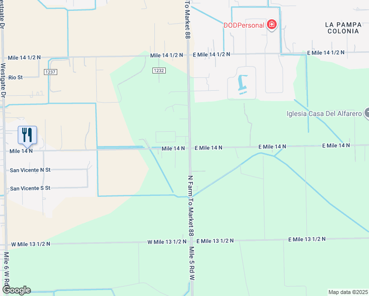 map of restaurants, bars, coffee shops, grocery stores, and more near 116 Jade Street in Weslaco
