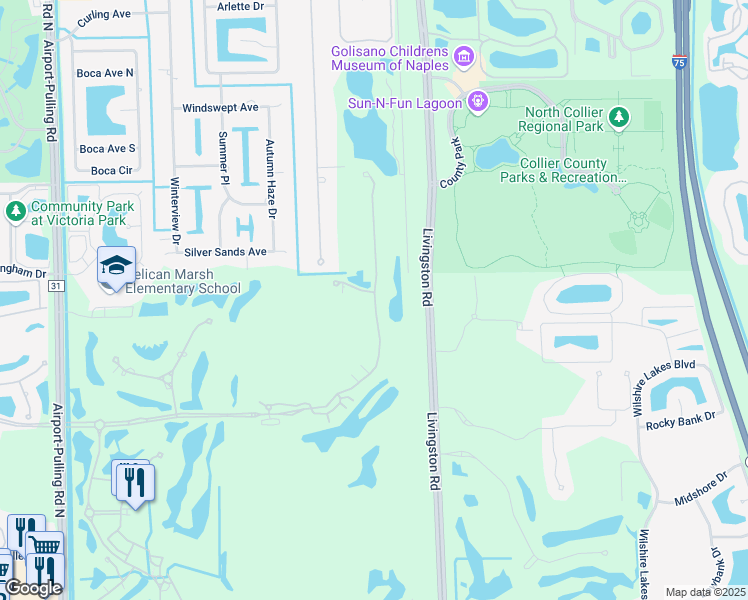 map of restaurants, bars, coffee shops, grocery stores, and more near 2855 Tiburon Boulevard East in Naples