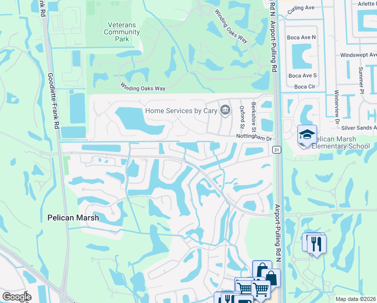 map of restaurants, bars, coffee shops, grocery stores, and more near 1909 Timarron Way in Naples