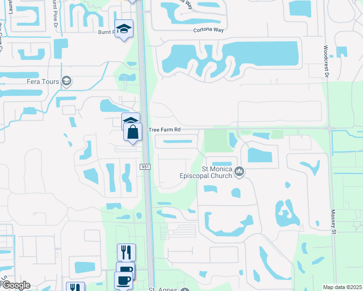 map of restaurants, bars, coffee shops, grocery stores, and more near 7353 Bristol Circle in Naples