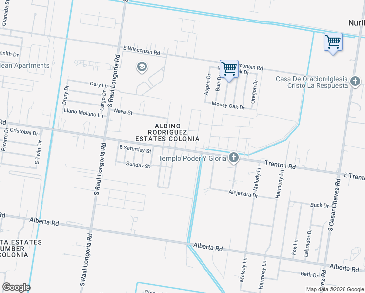 map of restaurants, bars, coffee shops, grocery stores, and more near 4220 Lopez Drive in Edinburg