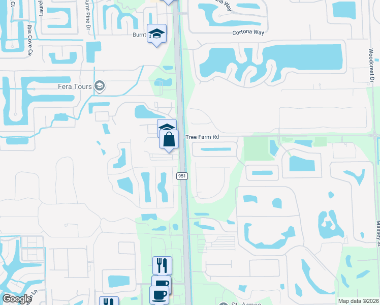 map of restaurants, bars, coffee shops, grocery stores, and more near 7456 Bristol Circle in Naples
