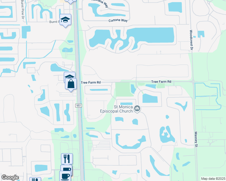 map of restaurants, bars, coffee shops, grocery stores, and more near 7646 Bristol Circle in Naples