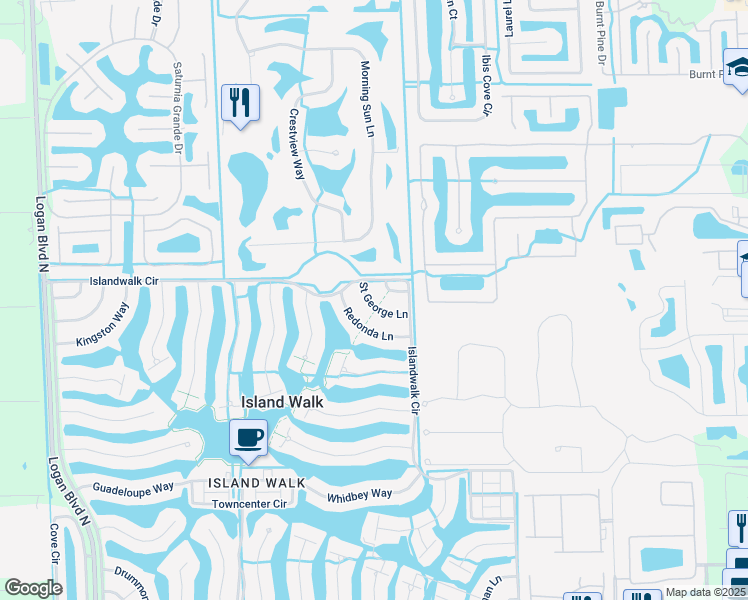 map of restaurants, bars, coffee shops, grocery stores, and more near 4176 Saint George Lane in Naples