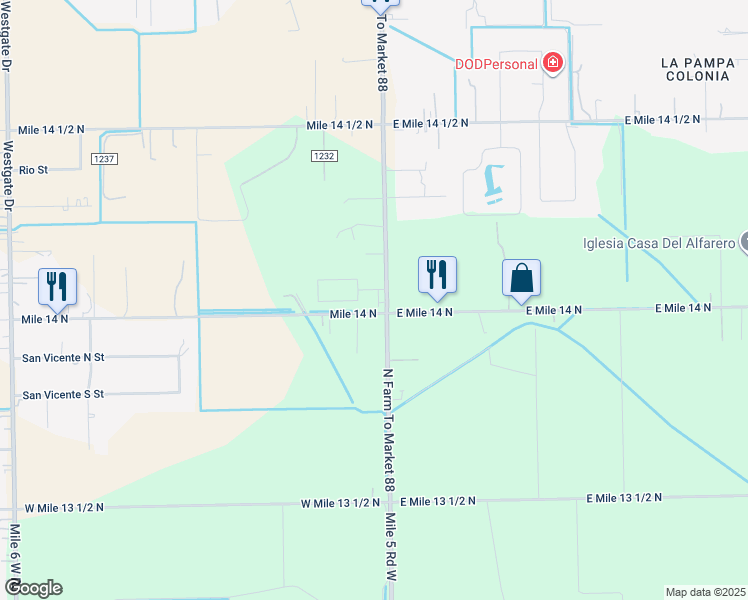map of restaurants, bars, coffee shops, grocery stores, and more near 116 Jade Street in Weslaco