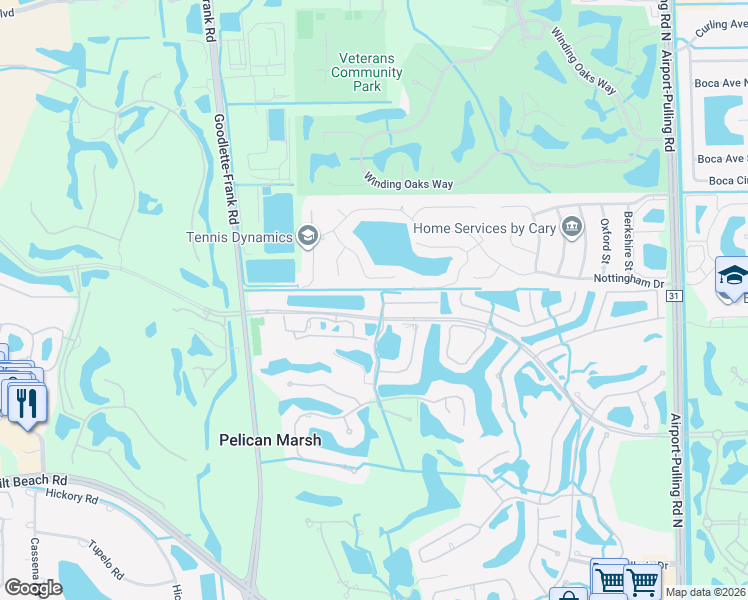 map of restaurants, bars, coffee shops, grocery stores, and more near 1717 Marsh Run in Naples