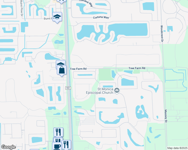 map of restaurants, bars, coffee shops, grocery stores, and more near 7646 Bristol Circle in Naples