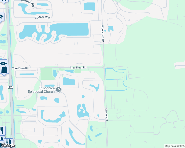 map of restaurants, bars, coffee shops, grocery stores, and more near 1555 Massey Street in Naples
