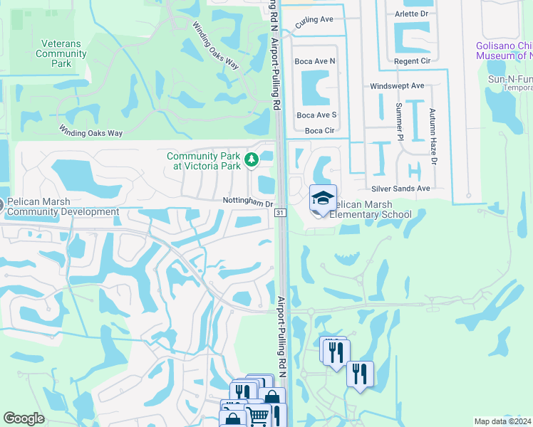 map of restaurants, bars, coffee shops, grocery stores, and more near 2220 Arielle Drive in Naples