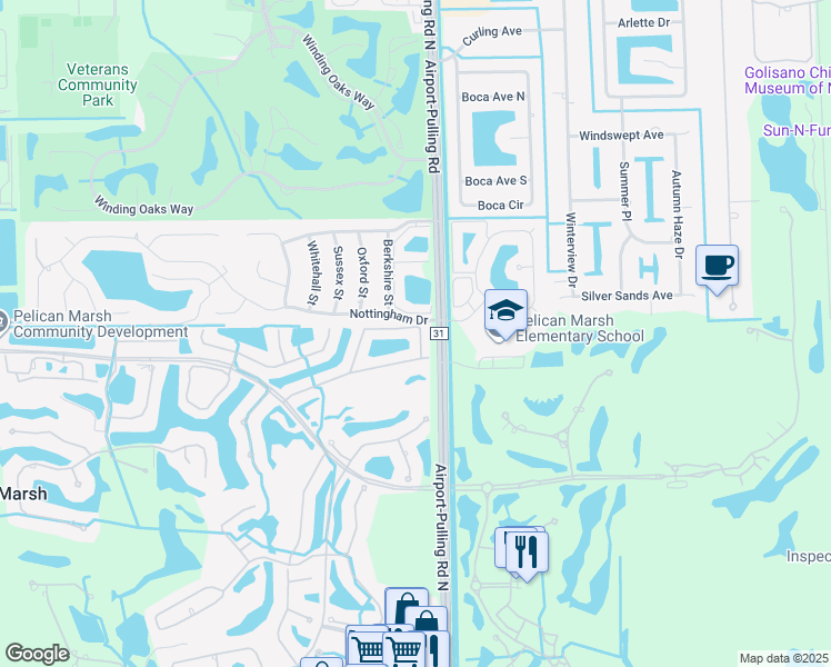map of restaurants, bars, coffee shops, grocery stores, and more near 2220 Arielle Drive in Naples