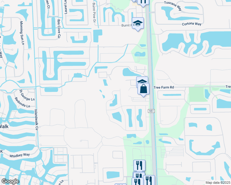 map of restaurants, bars, coffee shops, grocery stores, and more near 15393 Summit Place Circle in Naples