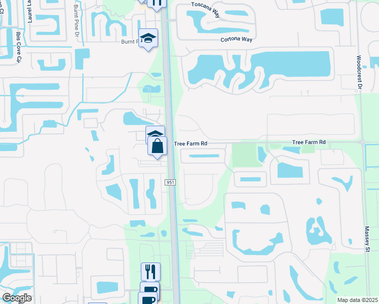 map of restaurants, bars, coffee shops, grocery stores, and more near 7415 Bristol Circle in Naples