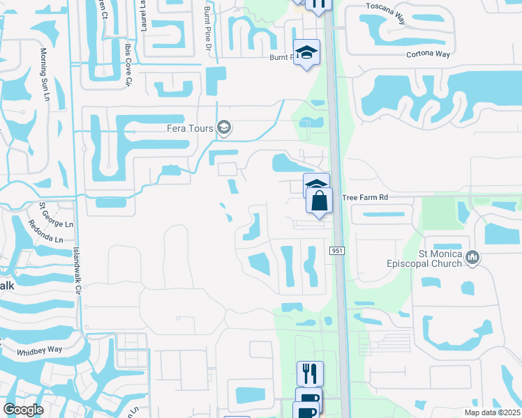 map of restaurants, bars, coffee shops, grocery stores, and more near 15458 Summit Place Circle in Naples