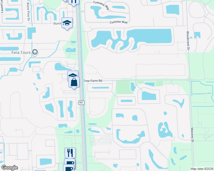map of restaurants, bars, coffee shops, grocery stores, and more near 7599 Bristol Circle in Naples