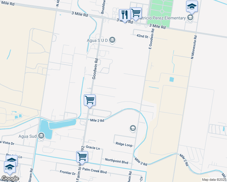 map of restaurants, bars, coffee shops, grocery stores, and more near 5805 Avenue B in Mission