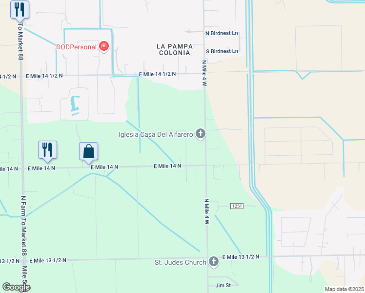 map of restaurants, bars, coffee shops, grocery stores, and more near 10707 Arboledas Drive in Weslaco