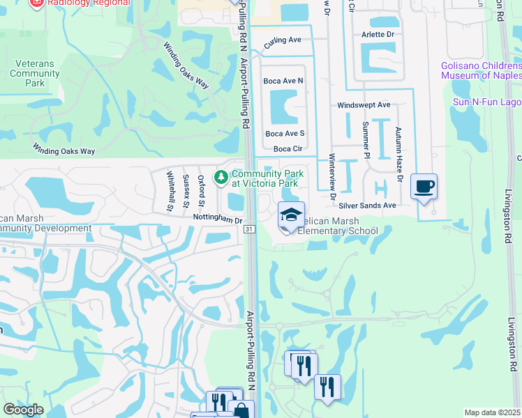 map of restaurants, bars, coffee shops, grocery stores, and more near 9589 Crescent Garden Drive in Naples