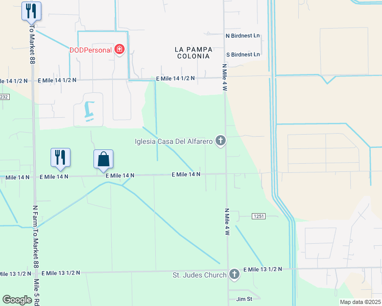 map of restaurants, bars, coffee shops, grocery stores, and more near 10707 Arboledas Drive in Weslaco