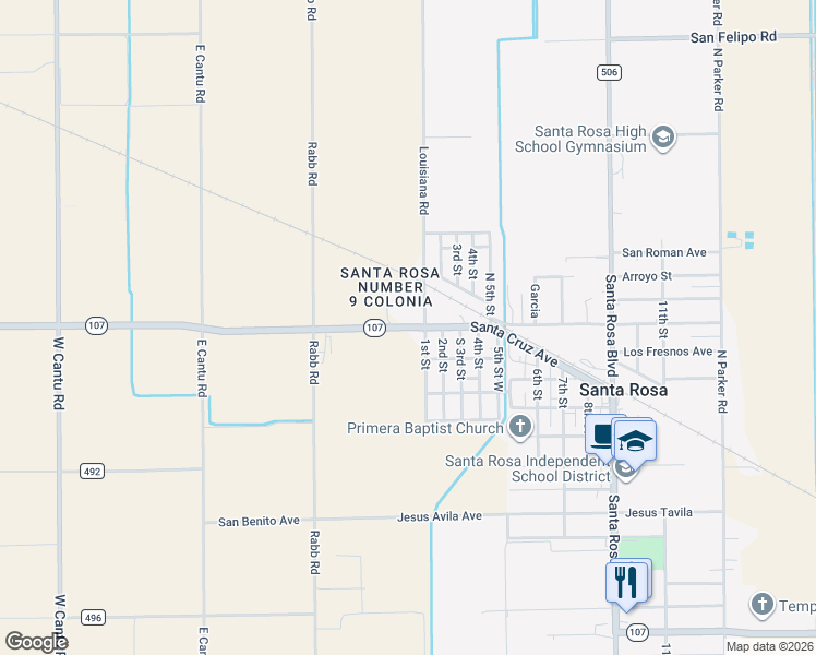 map of restaurants, bars, coffee shops, grocery stores, and more near 11869 Santa Cruz Avenue in Santa Rosa
