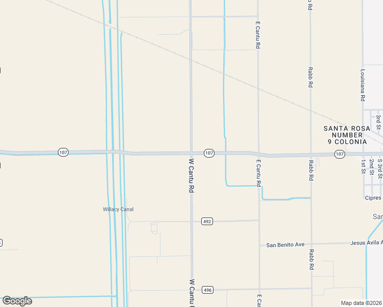 map of restaurants, bars, coffee shops, grocery stores, and more near 11000 Texas 107 in Santa Rosa