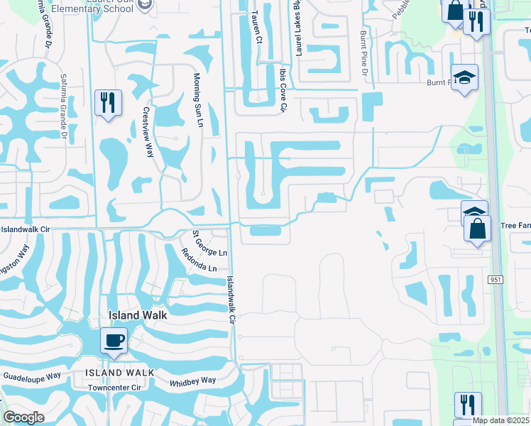 map of restaurants, bars, coffee shops, grocery stores, and more near 14707 Indigo Lakes Circle in Naples