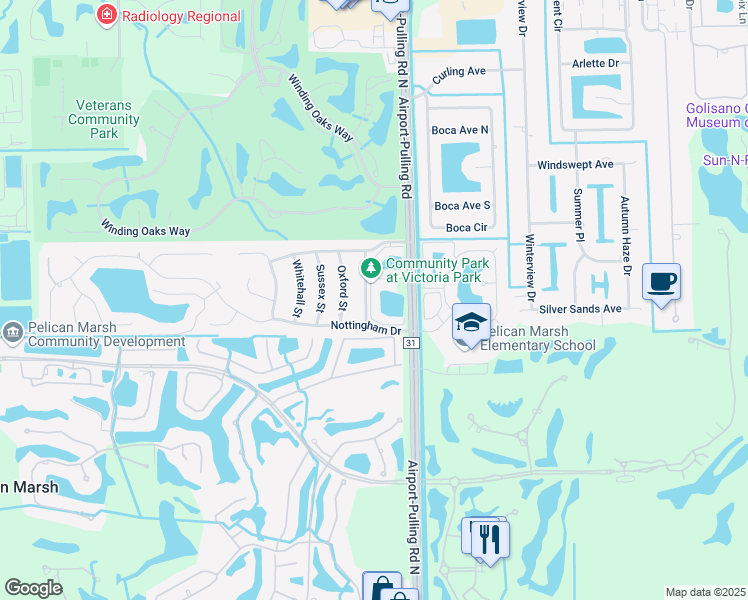 map of restaurants, bars, coffee shops, grocery stores, and more near 9600 Berkshire Street in Naples