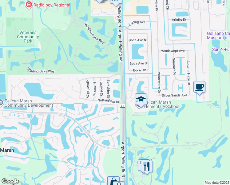 map of restaurants, bars, coffee shops, grocery stores, and more near 9600 Berkshire Street in Naples