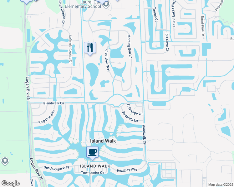 map of restaurants, bars, coffee shops, grocery stores, and more near 1752 Morning Sun Lane in Naples