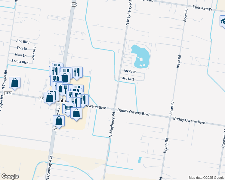 map of restaurants, bars, coffee shops, grocery stores, and more near 741 East Mile 3 Road in Palmhurst