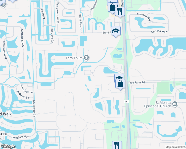 map of restaurants, bars, coffee shops, grocery stores, and more near 14980 Schooner Bay Lane in Naples