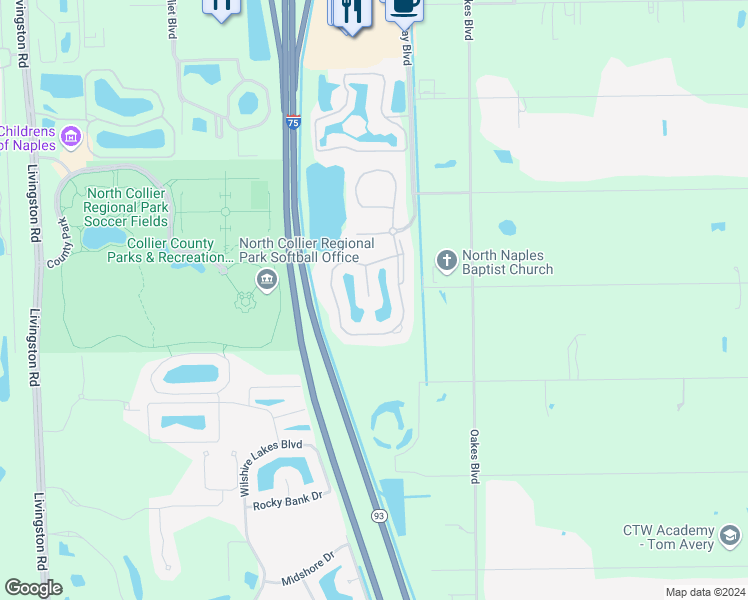 map of restaurants, bars, coffee shops, grocery stores, and more near 1834 Tarpon Bay Drive South in Naples