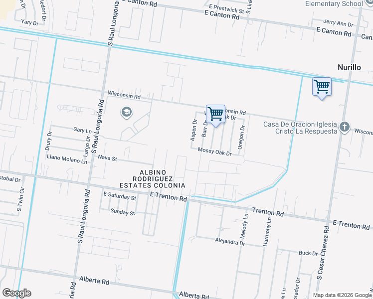 map of restaurants, bars, coffee shops, grocery stores, and more near 3823 Aspen Drive in Edinburg