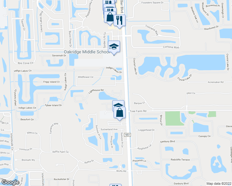 map of restaurants, bars, coffee shops, grocery stores, and more near 14881 Pleasant Bay Lane in Naples