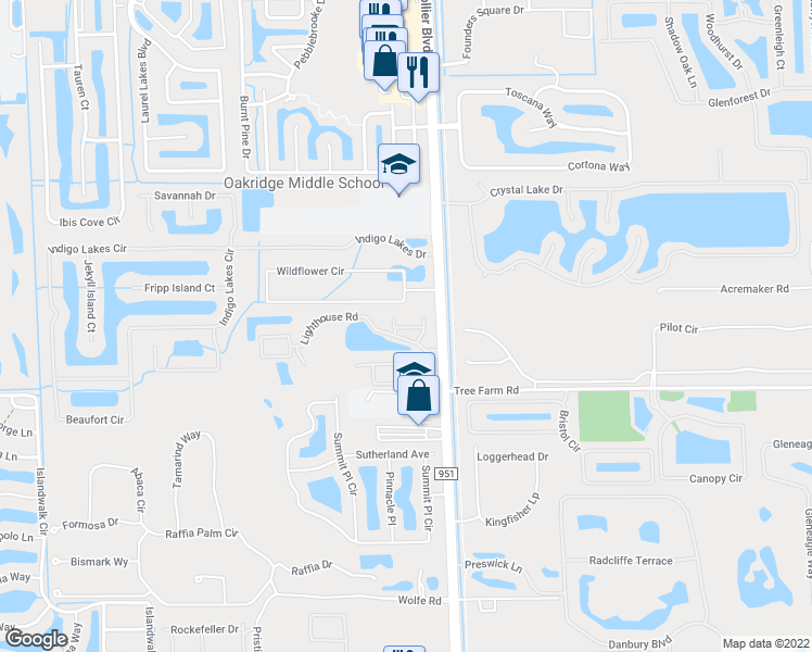 map of restaurants, bars, coffee shops, grocery stores, and more near 14870 Pleasant Bay Lane in Naples
