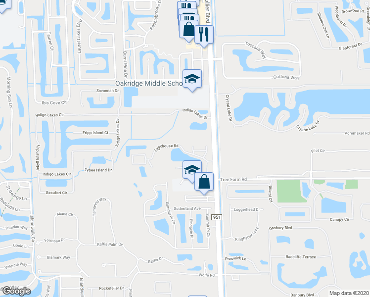 map of restaurants, bars, coffee shops, grocery stores, and more near 14915 Lighthouse Road in Naples