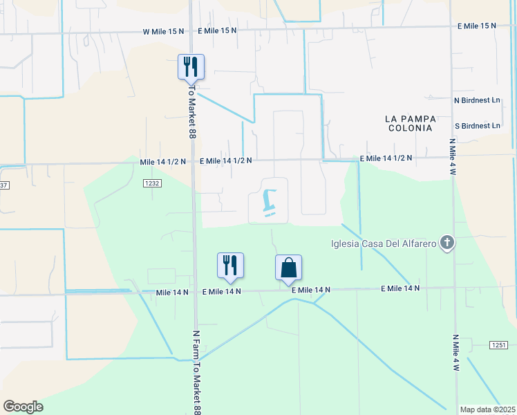 map of restaurants, bars, coffee shops, grocery stores, and more near 11764 Mesquite Circle in Weslaco