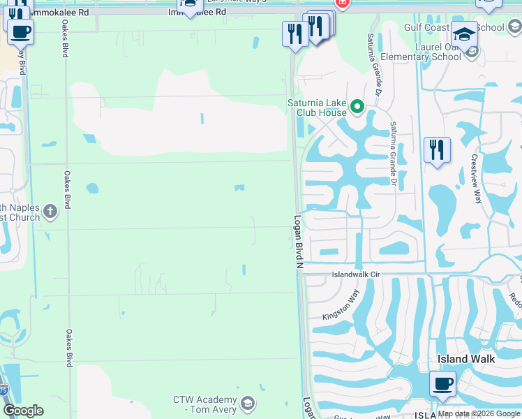 map of restaurants, bars, coffee shops, grocery stores, and more near 5721 Golden Oaks Lane in Naples