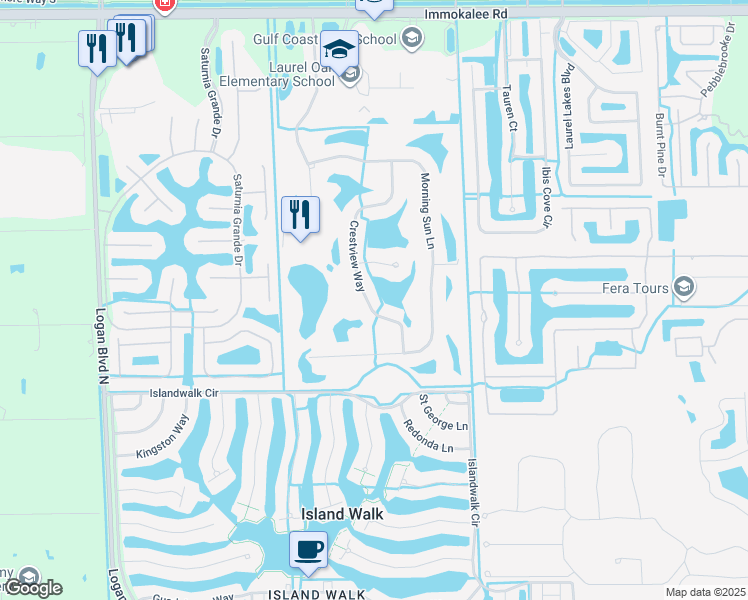 map of restaurants, bars, coffee shops, grocery stores, and more near 1932 Crestview Way in Naples