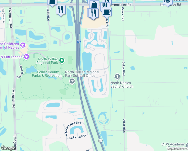 map of restaurants, bars, coffee shops, grocery stores, and more near 1634 Tarpon Bay Drive South in Naples